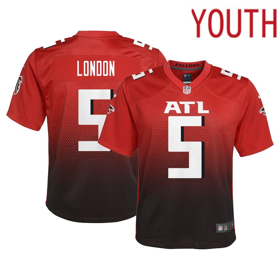 Youth Atlanta Falcons #5 Drake London Nike Red Game NFL Jersey